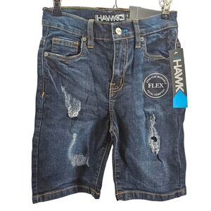 Tony Hawk Boys Size 7 Blue Denim Distressed Flex Stretch Durable Shorts NWT